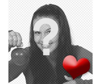 Fotomontagem animado para colocar um coração batendo em sua foto